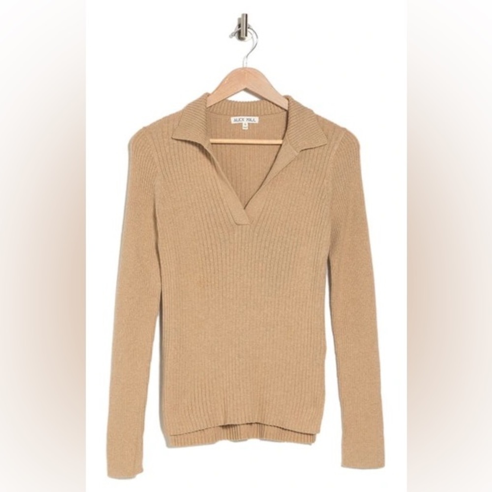 Alex mills Loretta rib polo sweater